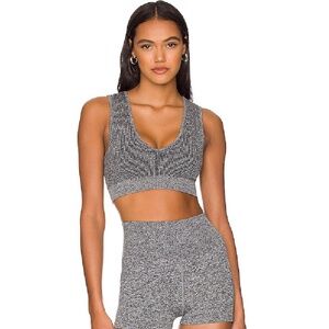 Spiritual Gangster Heather Grey Plunge Sports Bra in Size XS/S